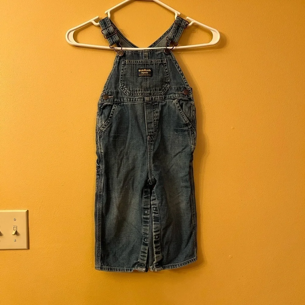 Oshkosh B'gosh Vestpak Denim Cargo Overalls Size 24 months